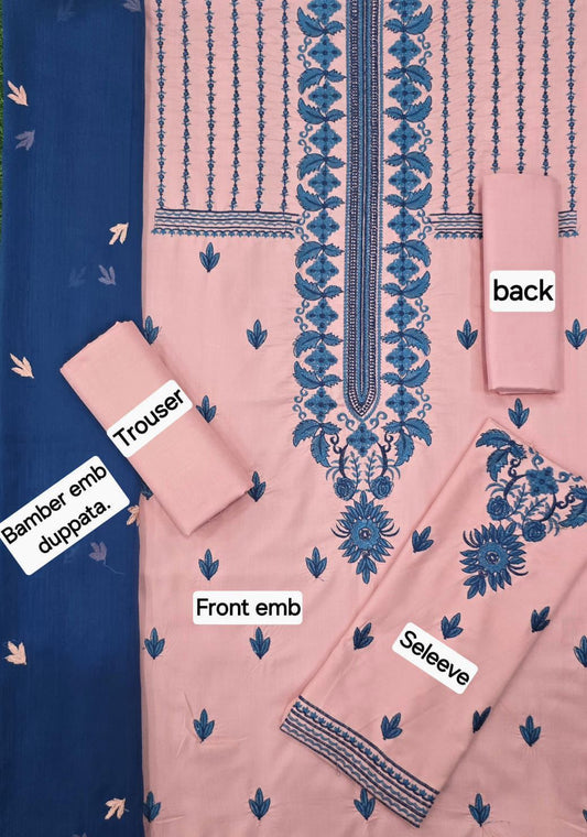 ASIM JOFA DHANAK EMB 3pc WITH BAMBER EMB DUPPATA