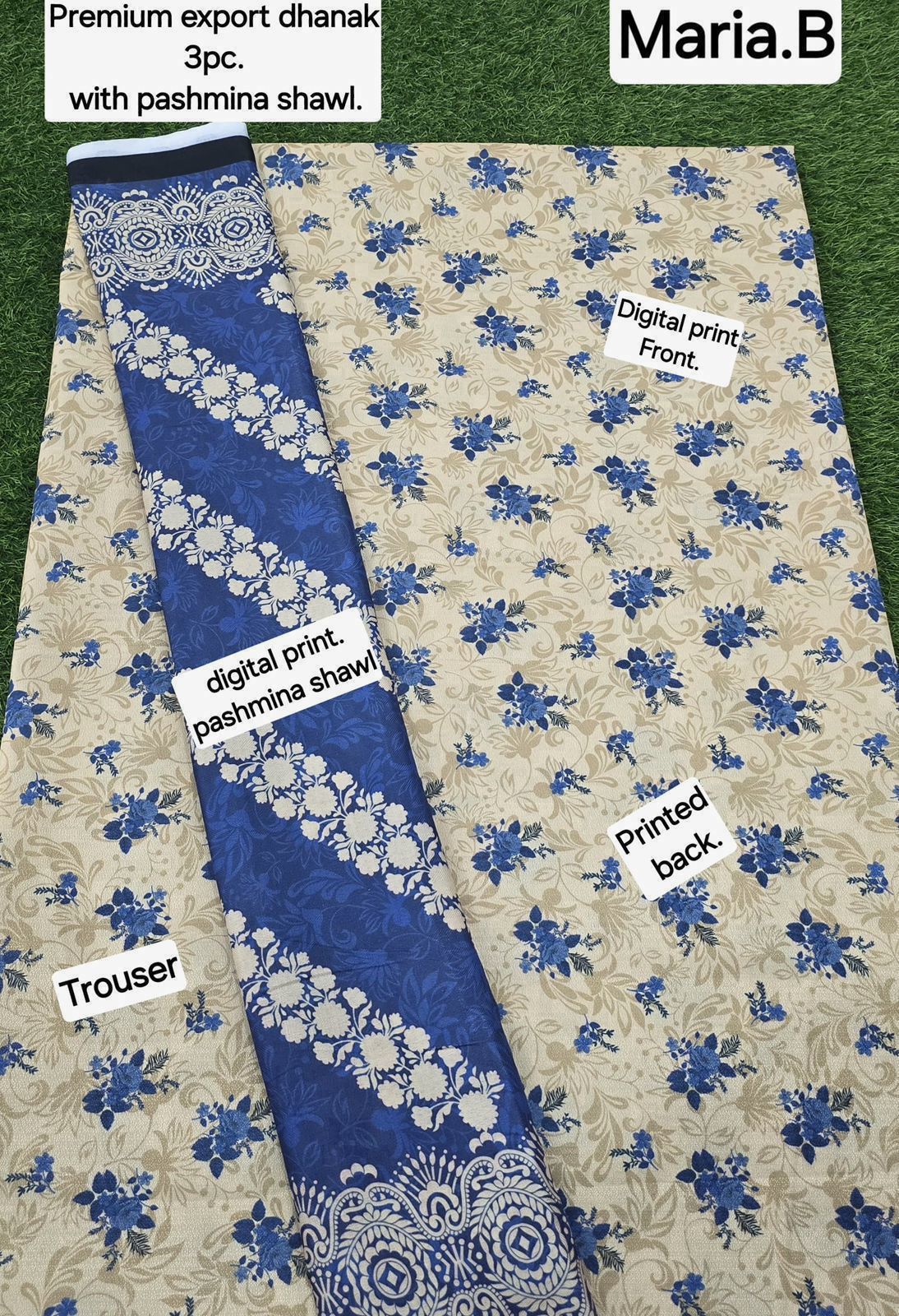 DHANAK PRINTED 3pc With PASHMINA SHAWL