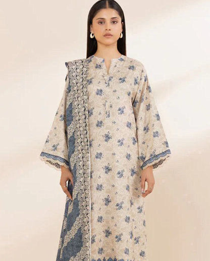 DHANAK PRINTED 3pc With PASHMINA SHAWL