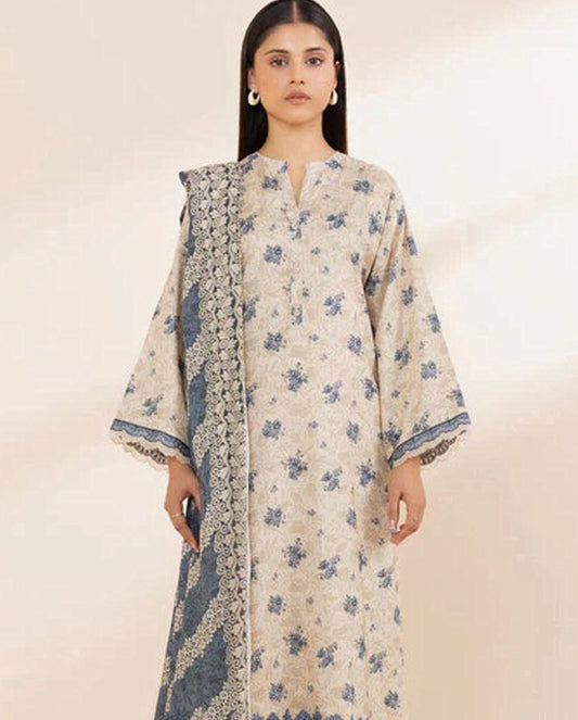 DHANAK PRINTED 3pc With PASHMINA SHAWL