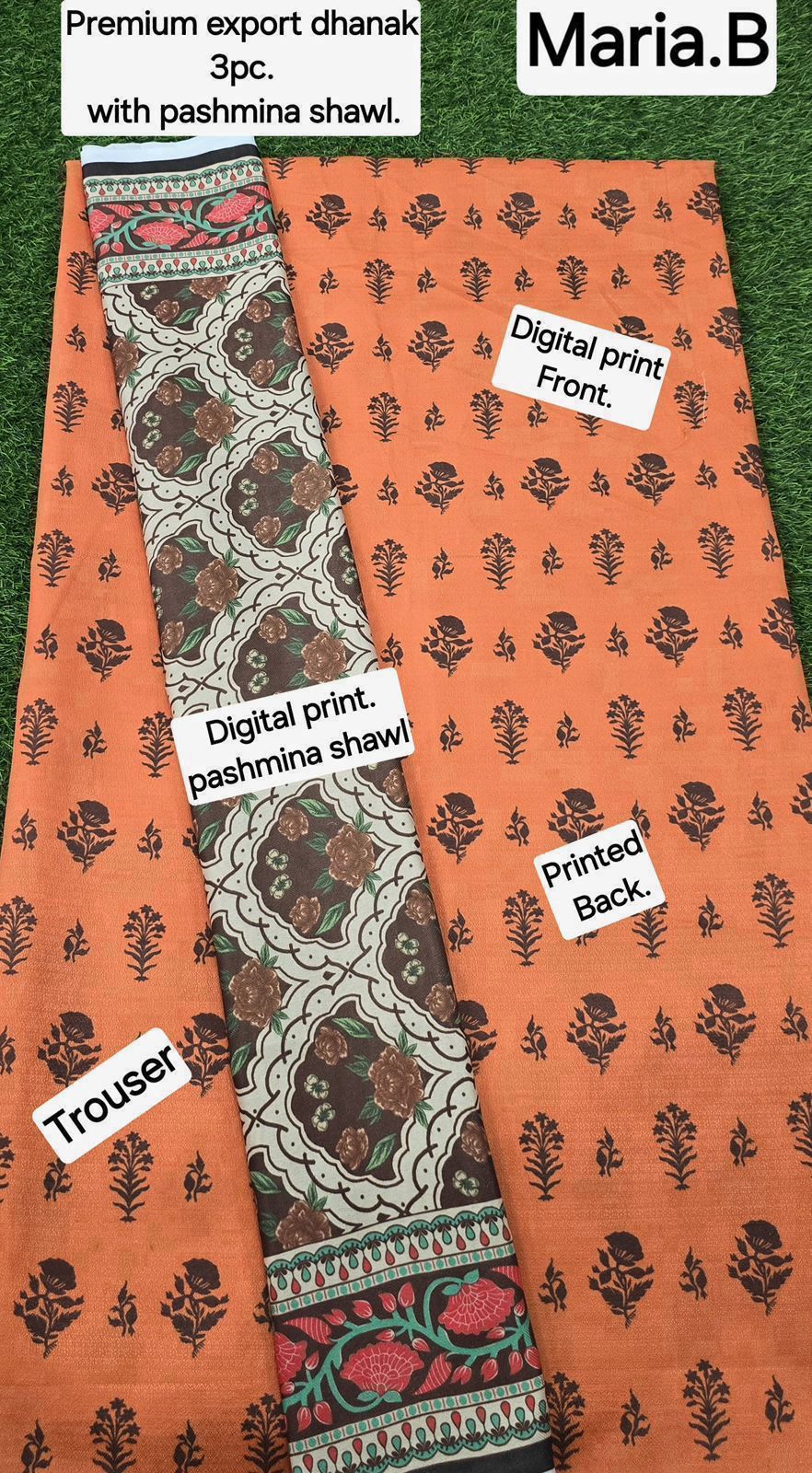 DHANAK PRINTED 3pc With PASHMINA SHAWL