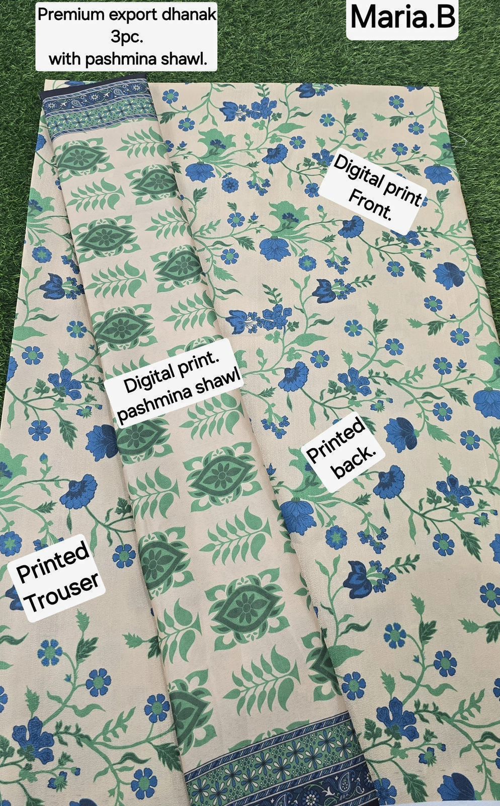 DHANAK PRINTED 3pc With PASHMINA SHAWL