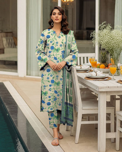 DHANAK PRINTED 3pc With PASHMINA SHAWL