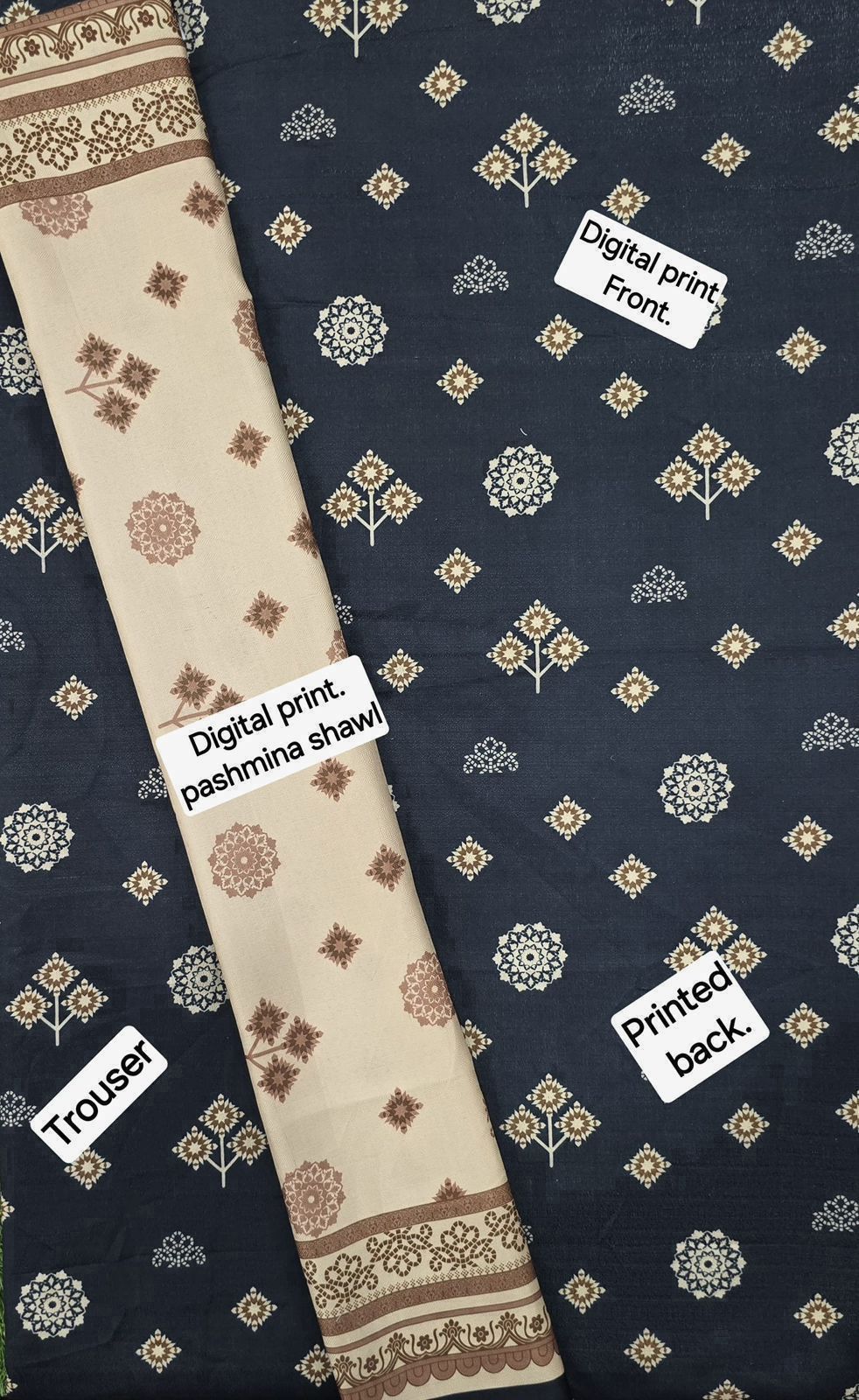 DHANAK PRINTED 3pc With PASHMINA SHAWL