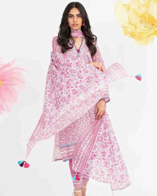 DHANAK PRINTED 3pc With WOOL SHAWL