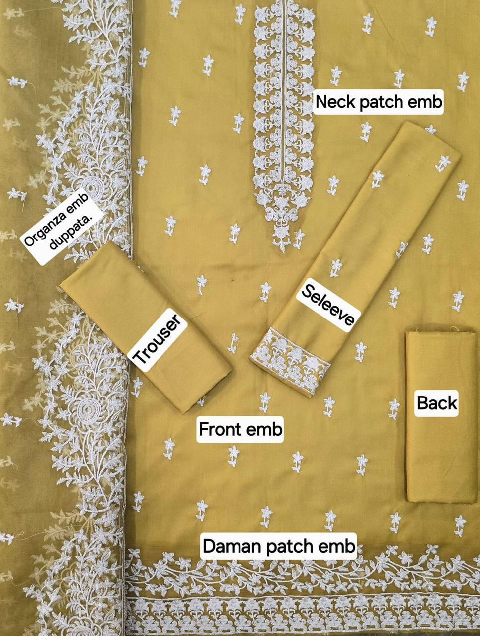 CROSSSTICH DHANAK EMB 3pc WITH BAMBER EMB DUPPATA