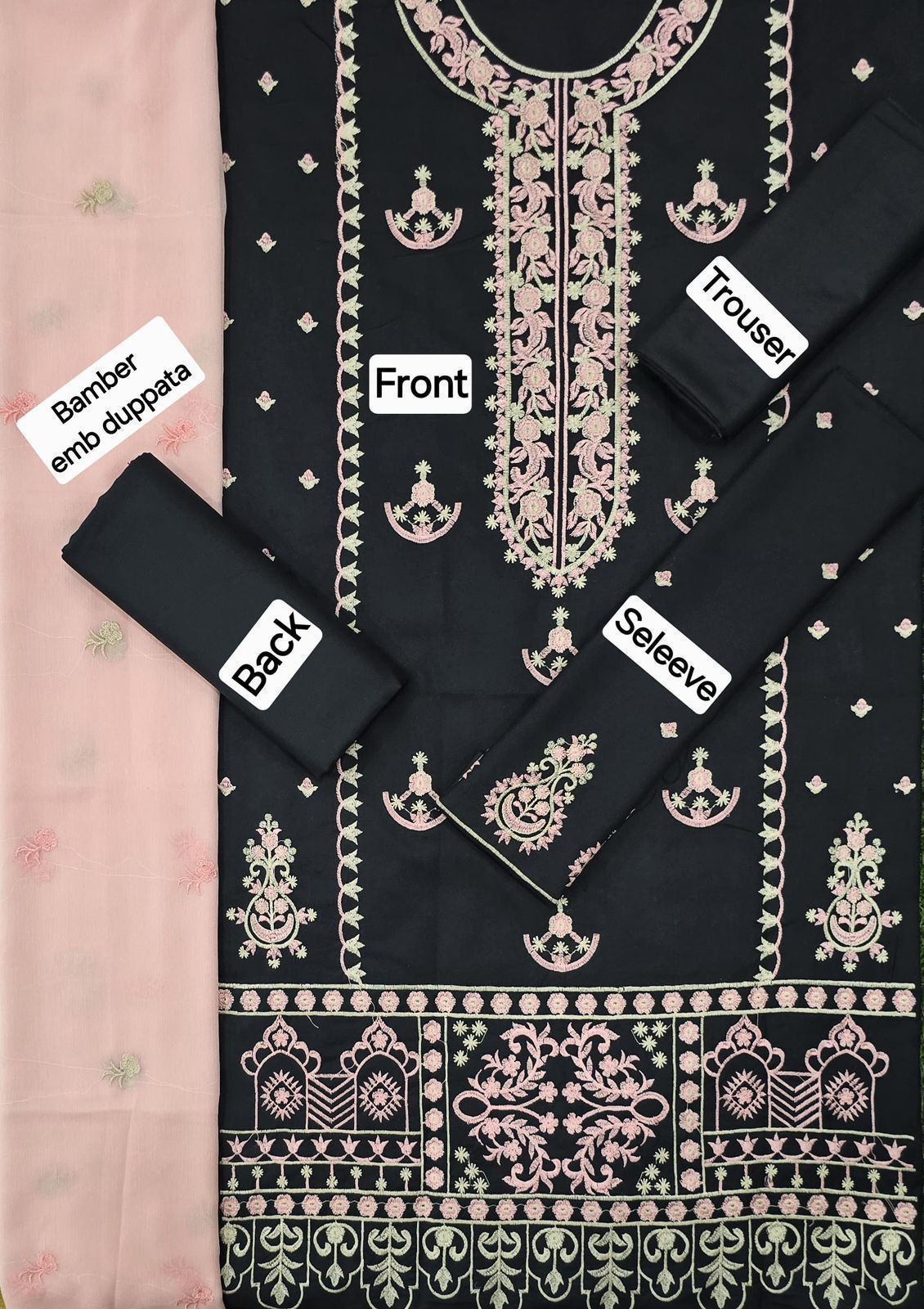 ZAIB DHANAK EMB 3pc WITH BAMBER EMB DUPPATA