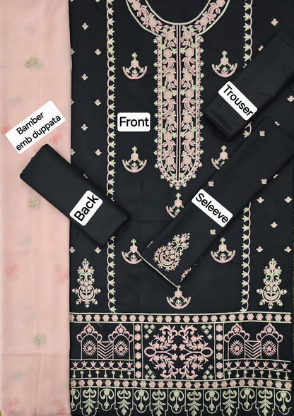 ZAIB DHANAK EMB 3pc WITH BAMBER EMB DUPPATA