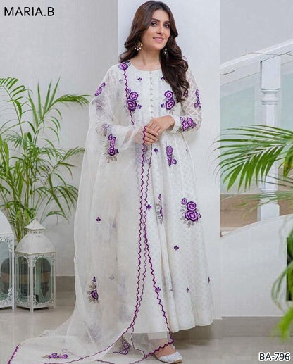 MARIA.B DHANAK EMB 3pc WITH BAMBER EMB DUPPATA