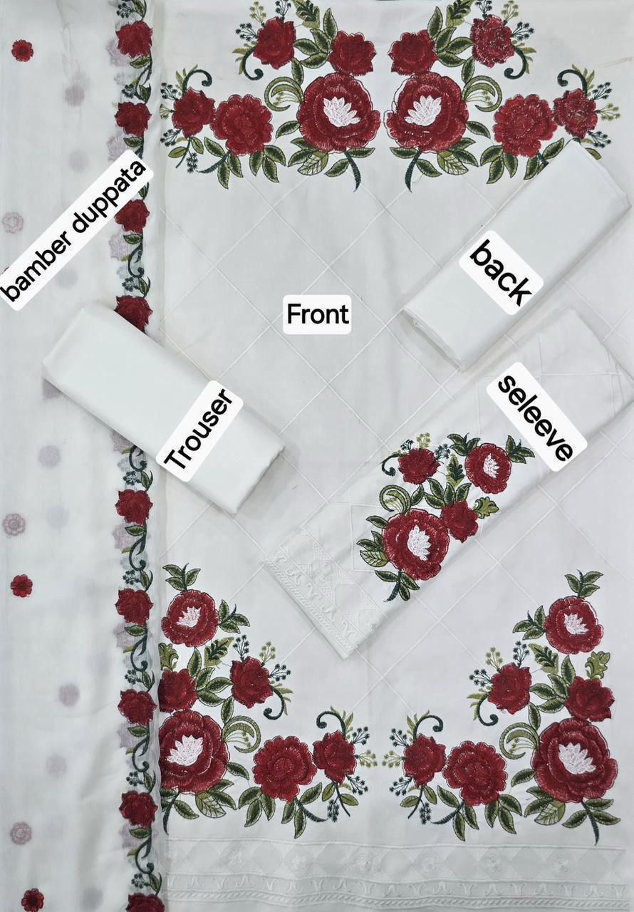 CHARIZMA DHANAK EMB 3pc WITH BAMBER EMB DUPPATA