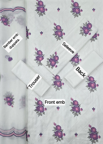 MARIA.B DHANAK EMB 3pc WITH BAMBER EMB DUPPATA