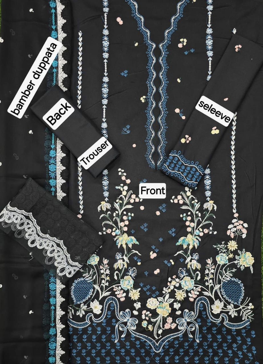 ZARA SHAHJAHAN DHANAK EMB 3pc WITH BAMBER EMB DUPPATA