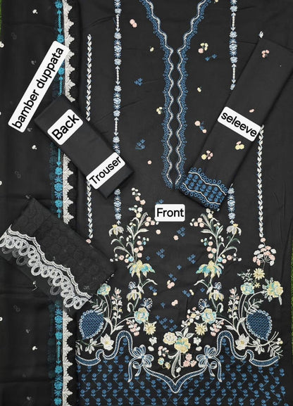 ZARA SHAHJAHAN DHANAK EMB 3pc WITH BAMBER EMB DUPPATA