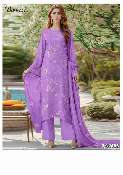 BAREEZE DHANAK EMB 3pc WITH DHANAK EMB DUPPATA