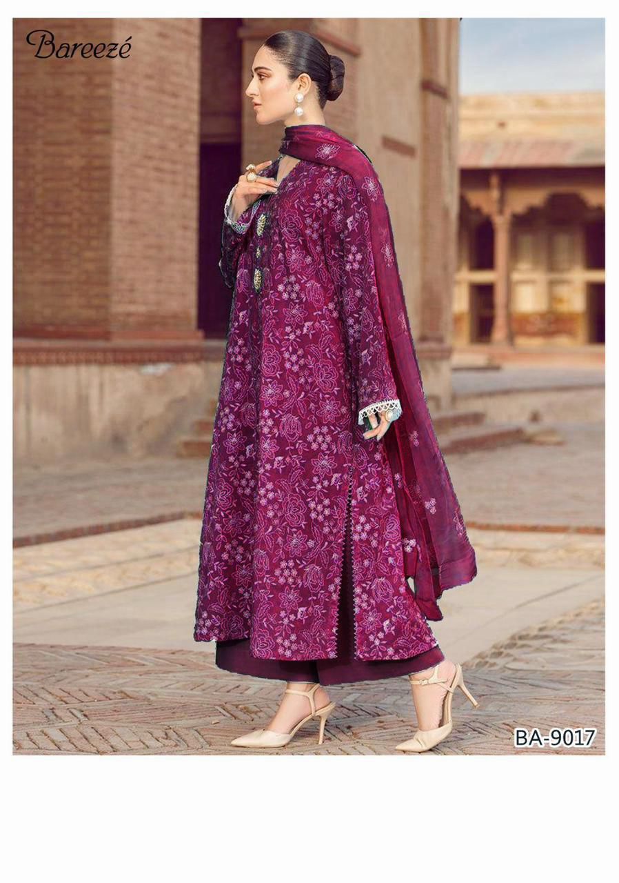 BAREEZE DHANAK EMB 3pc WITH DHANAK EMB DUPPATA