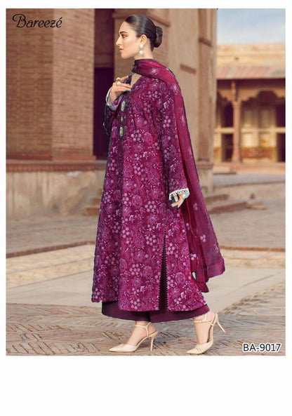 BAREEZE DHANAK EMB 3pc WITH DHANAK EMB DUPPATA