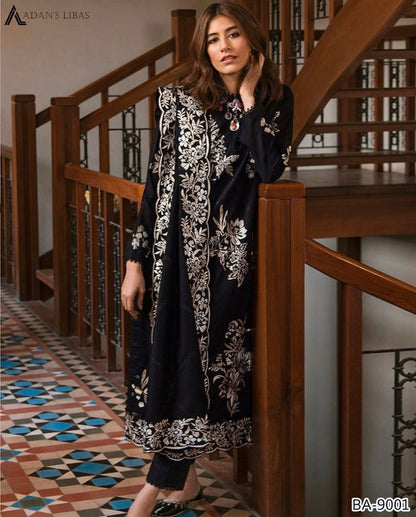 ADAN'S LIBAS DHANAK EMB 3pc WITH DHANAK EMB DUPPATA