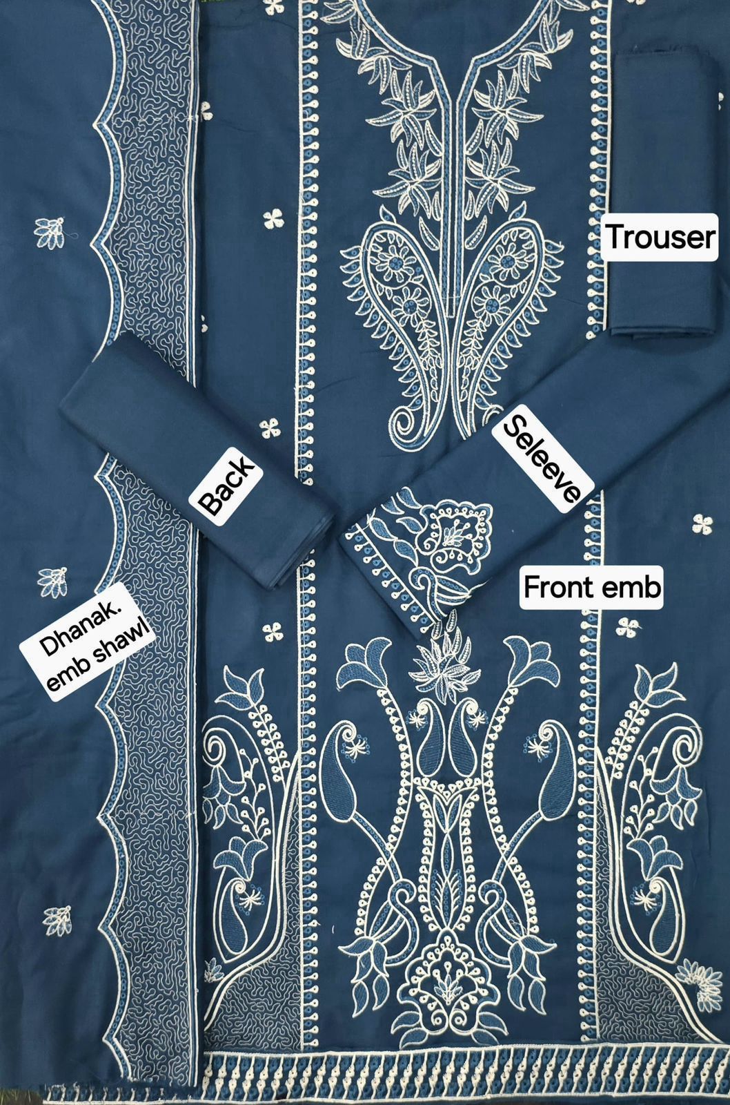 ASIM JOFA DHANAK EMB 3pc WITH DHANAK EMB DUPPATA